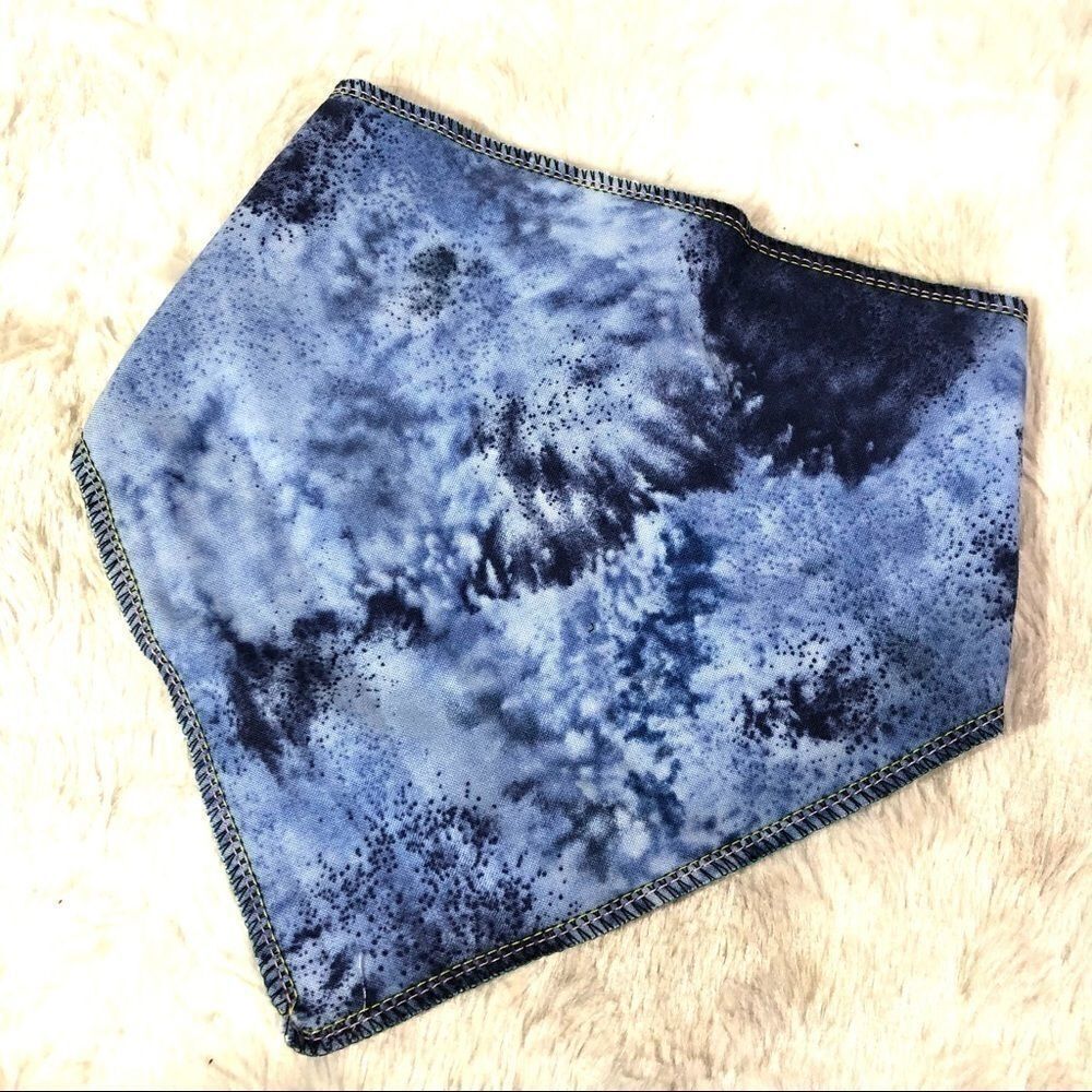 Pet bandana scarf dog tie & snap NEW blue tie dye